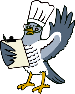 Coocook bird with clipboard